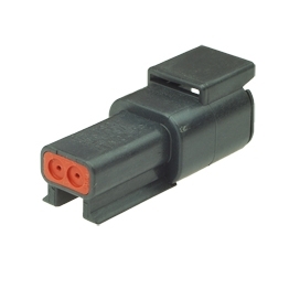 Deutsch DTM04-2P-E004 Stecker - 2-poliges Stiftgehaeuse Deutsch DTM-Serie, schwarz