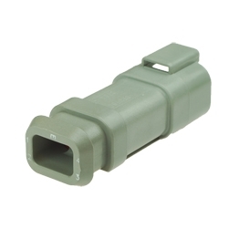 Deutsch DT04-4P-CE04 Stecker - 4-poliges Stiftgehaeuse Deutsch DT-Serie mit reduziertem Dichtungsdurchmesser (E-Seal) und Schrumpfschlauchanschlu