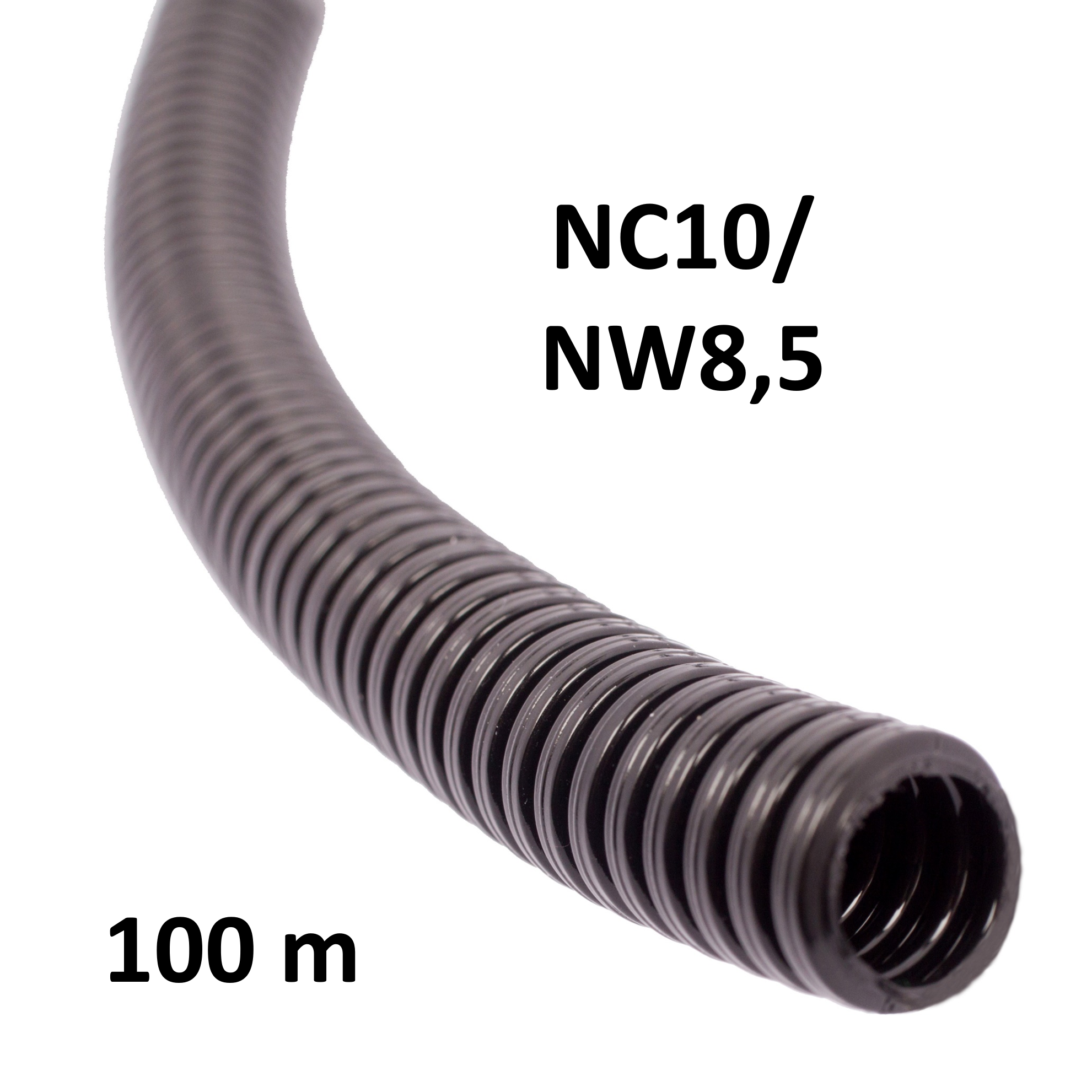 ABB Harnessflex NC10/100M - NC Standardwellrohr schwarz PA6 ungeschlitzt NC10 / NW8.5 (100 m Rolle)