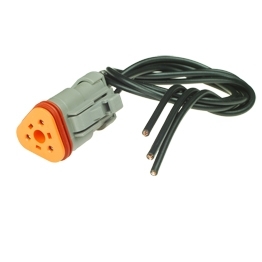 Deutsch DT06-3S-CE01 Stecker mit Kabel - 3-poliges Buchsengehaeuse Deutsch DT-Serie mit reduziertem Dichtungsdurchmesser (E-Seal) und Endkappe