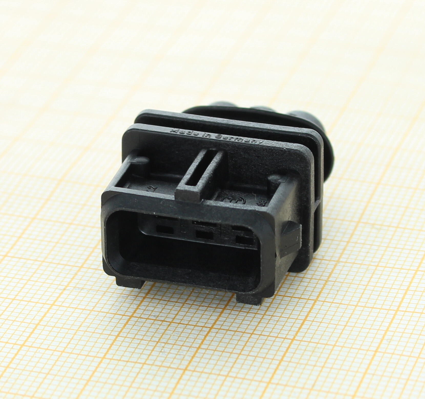 Bosch 1928402452 - 3-poliges Jetronic maennliches Stiftgehause Kupplungsstecker, Kodierung 1, schwarz