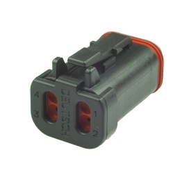 Deutsch DT06-4S-EP06 - 4 Way Plug Deutsch DT-Series, Enhanced Seal Retention, End Cap