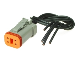 DT06-4S-CE01-PT - Full assembled 4 Way Plug Deutsch DT-Series with Reduced Dia. Seal (E-Seal) and End Cap