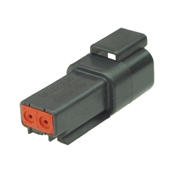 Deutsch DT04-2P-E004 Stecker - 2-poliges Stiftgehaeuse Deutsch DT-Serie, schwarz