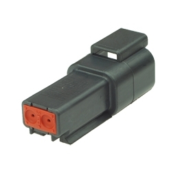 Deutsch DT04-2P-CE02 Stecker - 2-poliges Stiftgehaeuse Deutsch DT-Serie mit reduziertem Dichtungsdurchmesser (E-Seal), schwarz