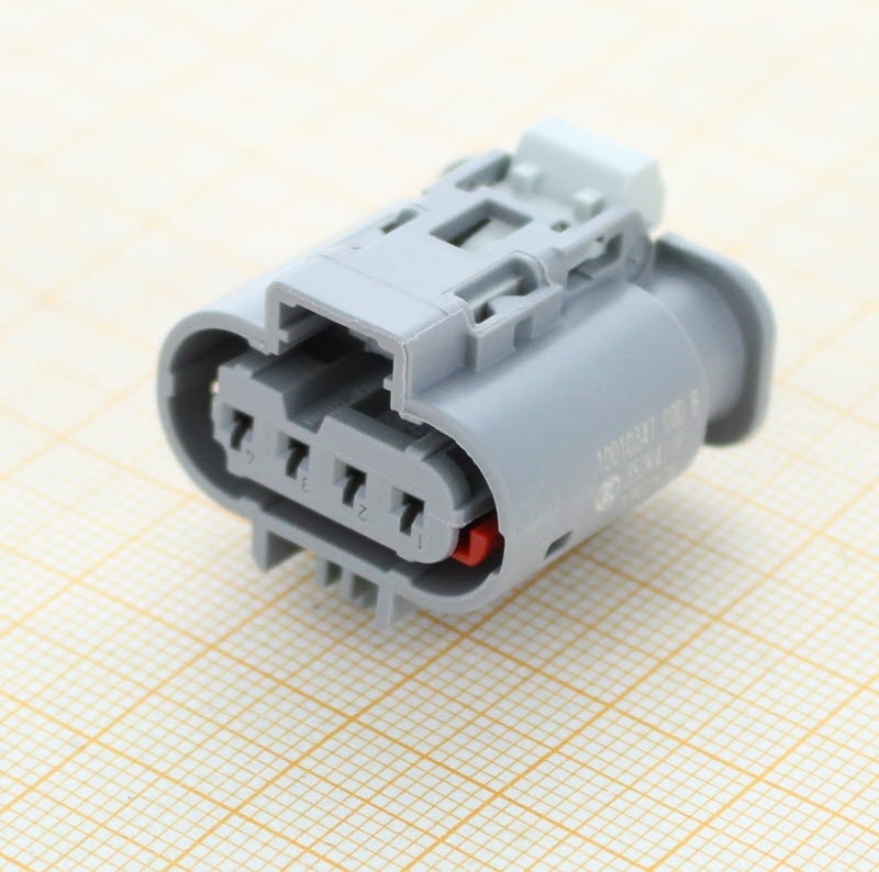 Kostal 10010347 - 4-poliges gedichtetes MLK 1,2 - L100 weibliches Buchsengehaeuse, Kodierung B (GM restricted)